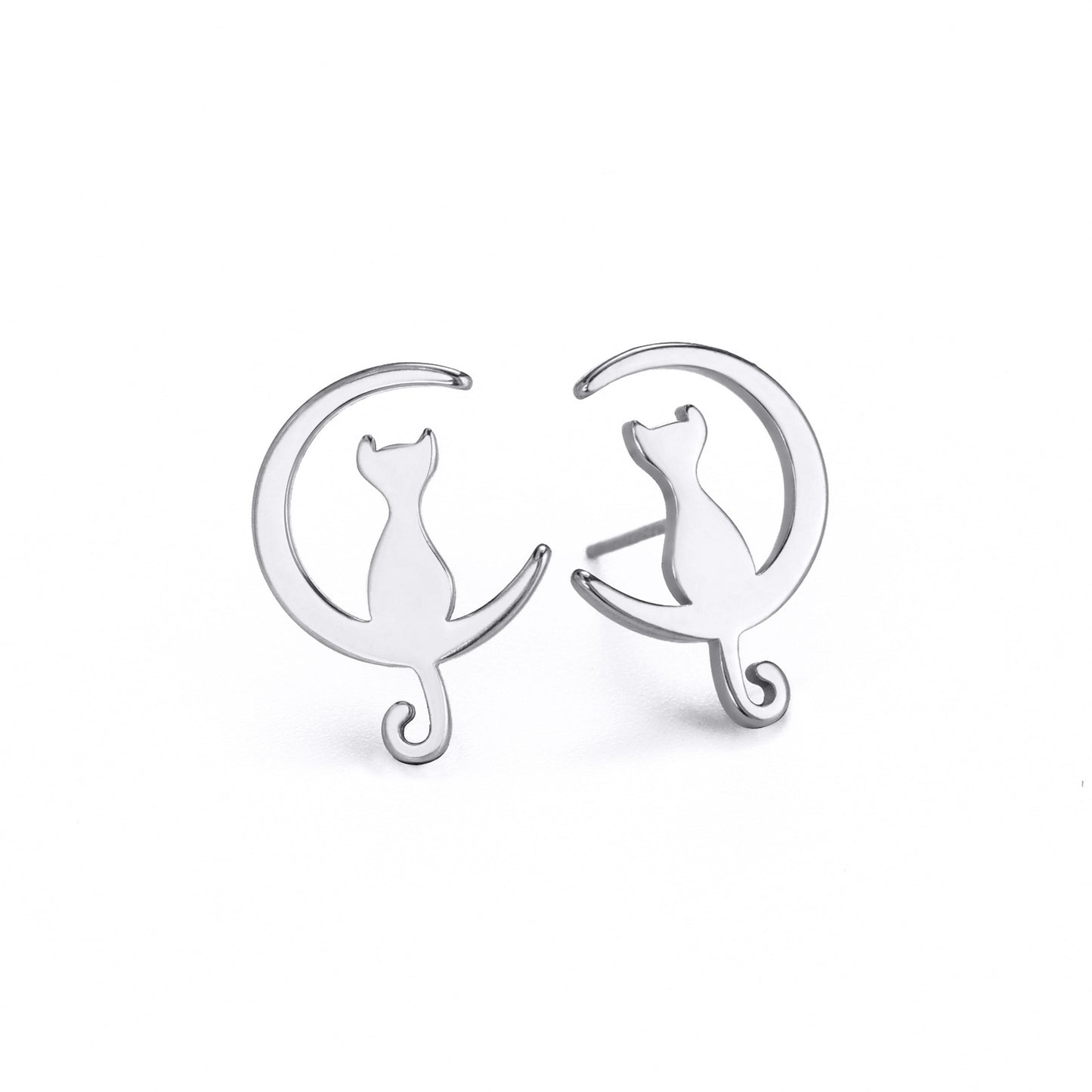 Fairy Tale Style Cute Sweet Moon Cat Ear Studs