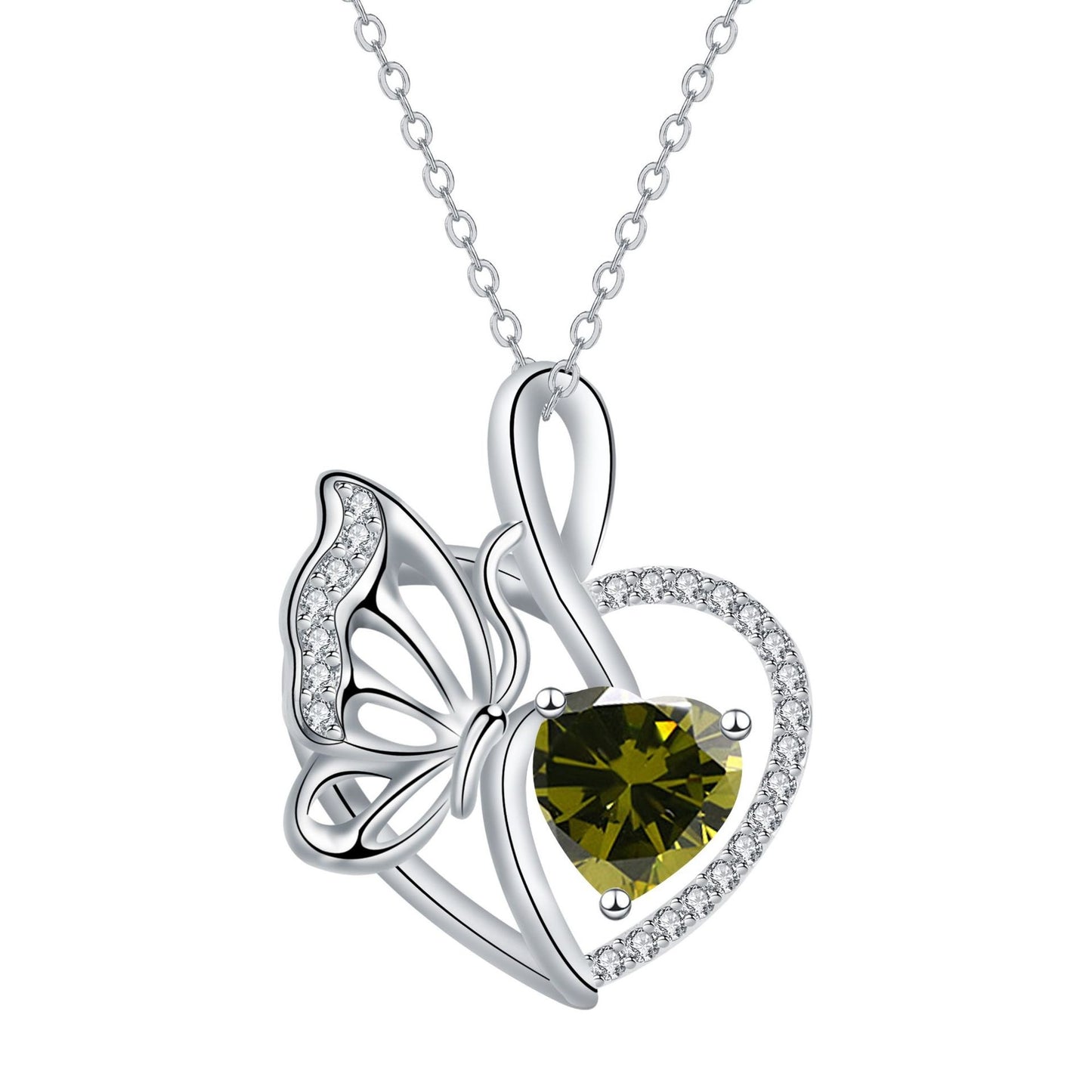 Love Butterfly Inlaid Jewelry High Sense Stylish Elegant Necklace Women