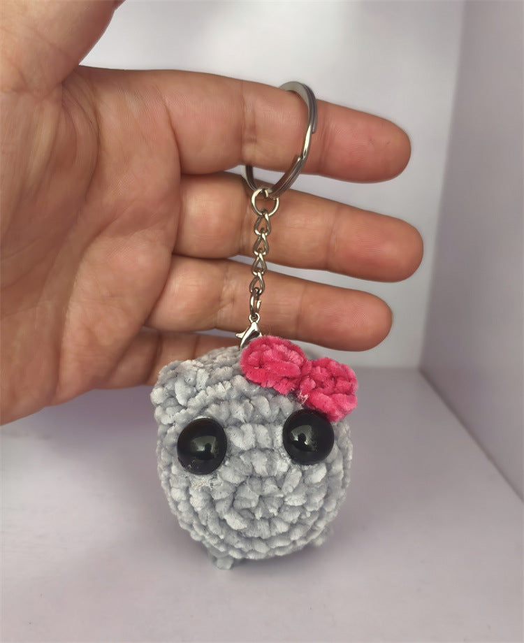 Cute And Minimalist Hamster Crochet Doll Keychain