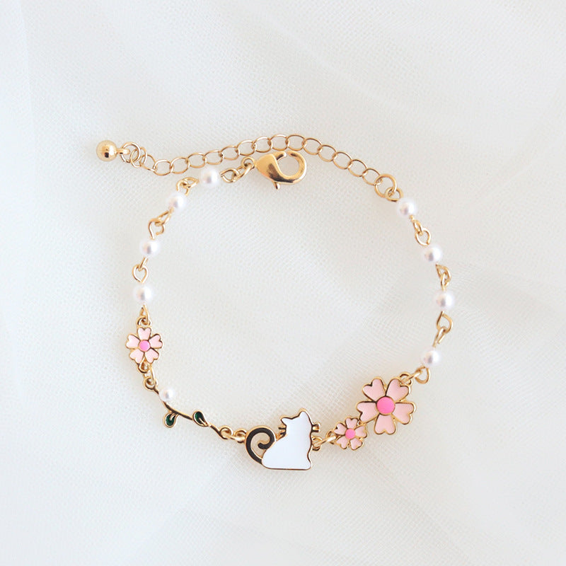 Ladies Flower Bunny Cat Leaf Bracelet