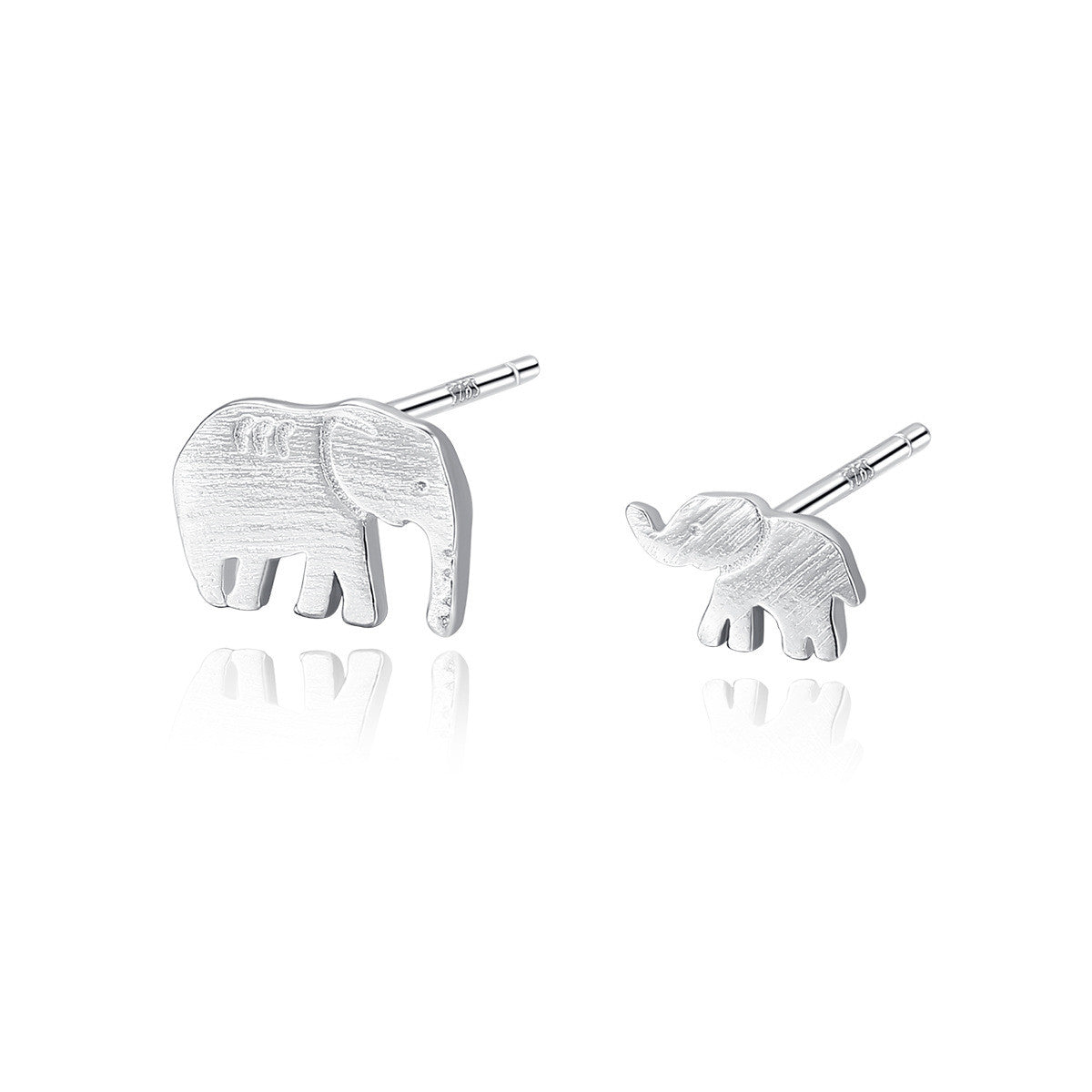 Female Animal Baby Elephant Asymmetrical Earrings