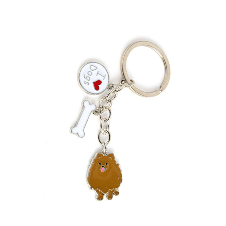 Pet Dog Car Key Ring Creative Metal Keychains