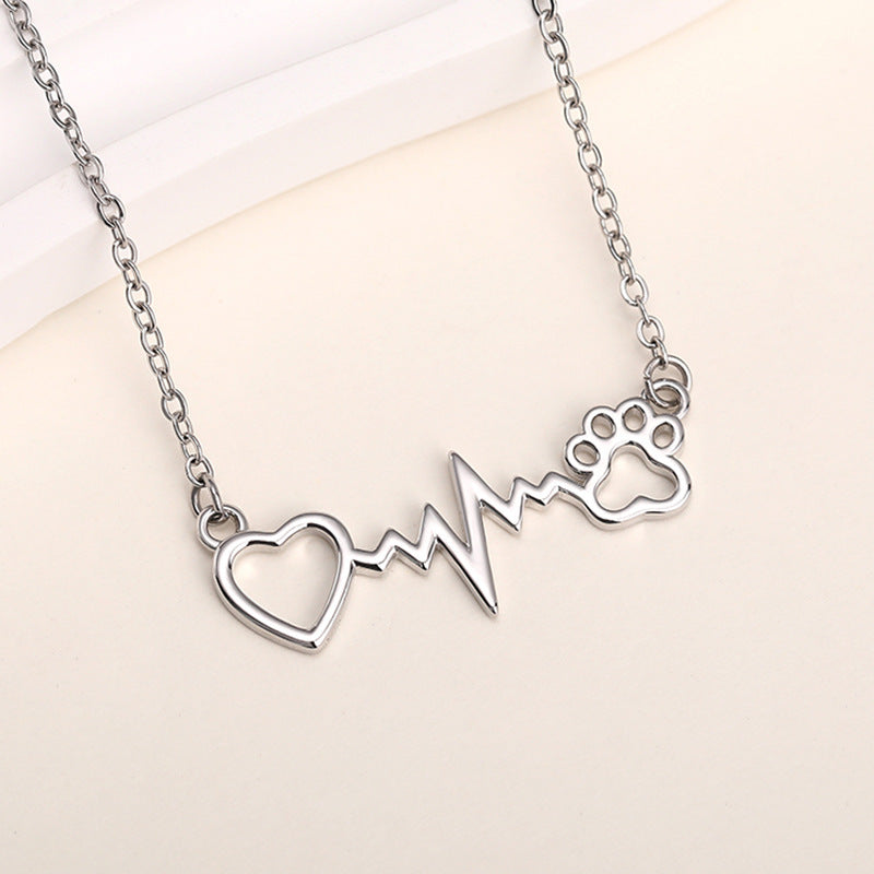 Cat Paw Necklace Heartbeat Chart