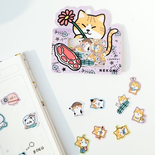 Cute Animal Creative Particle Bag Hand Account Decoration Sticker