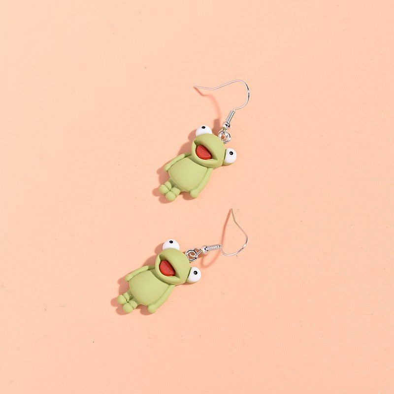 Resin Frog Animal Earrings