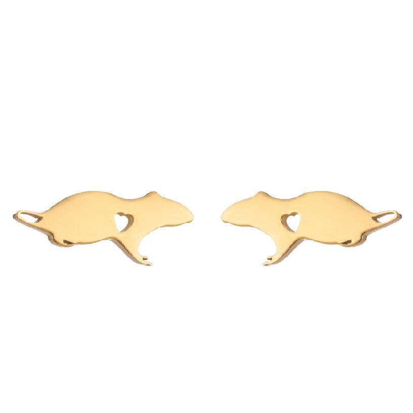 Simple Animal Earrings Bee Dolphin Earrings Plating Korean Style Earrings