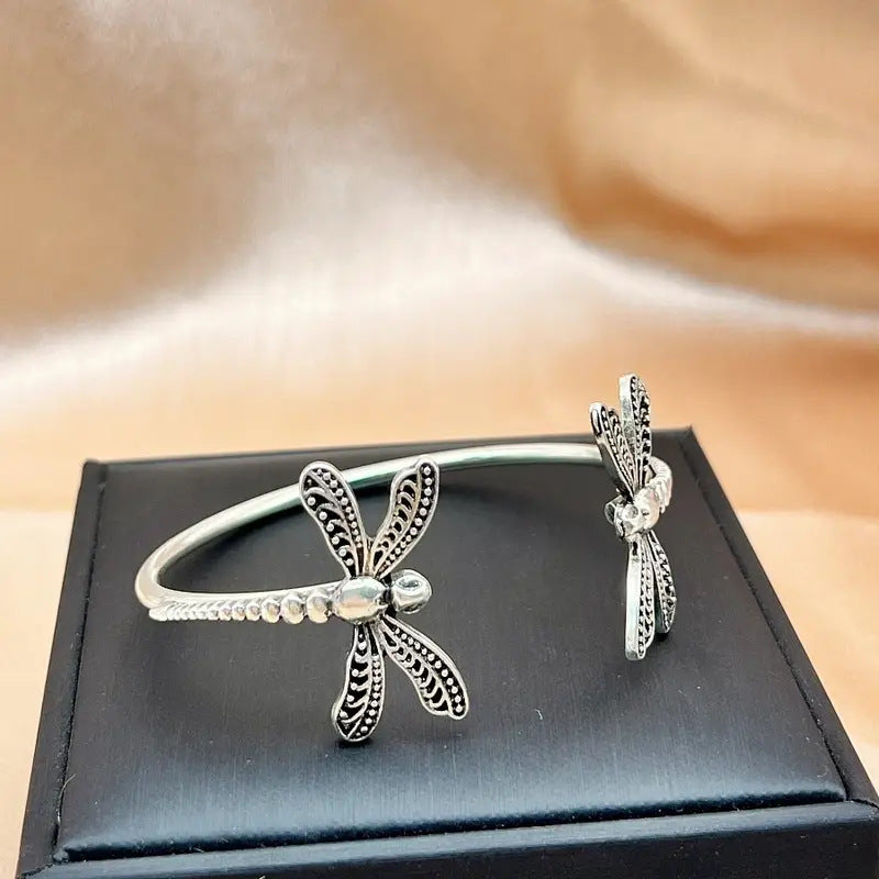 Retro Dragonfly Open Bracelet For Women