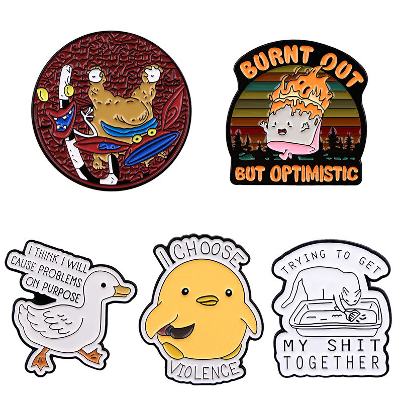 Creative Animal Quotation Alloy Brooch