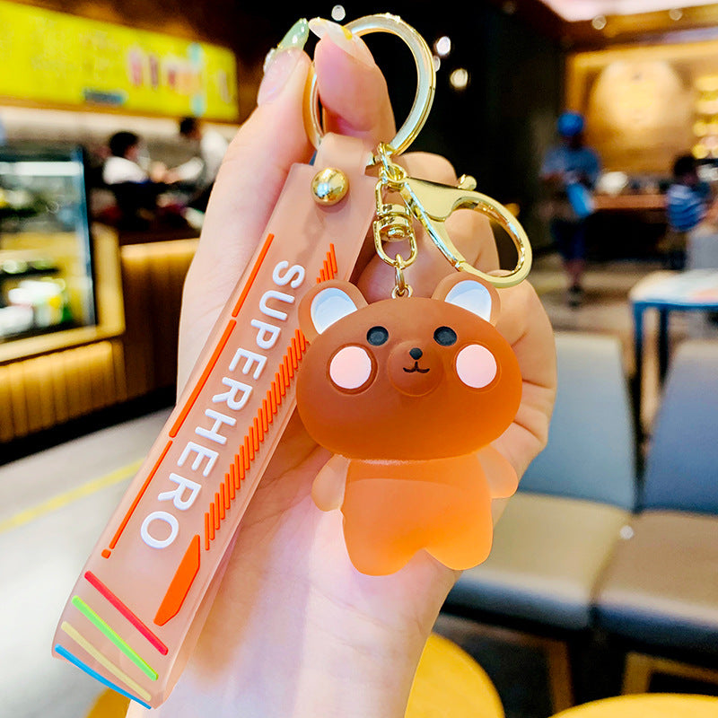 Fashion Crystal Blush Animal Keychain