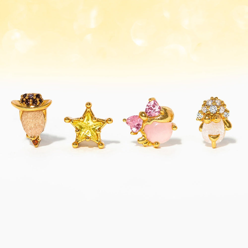Women's Fashion Color Zircon Earring Set