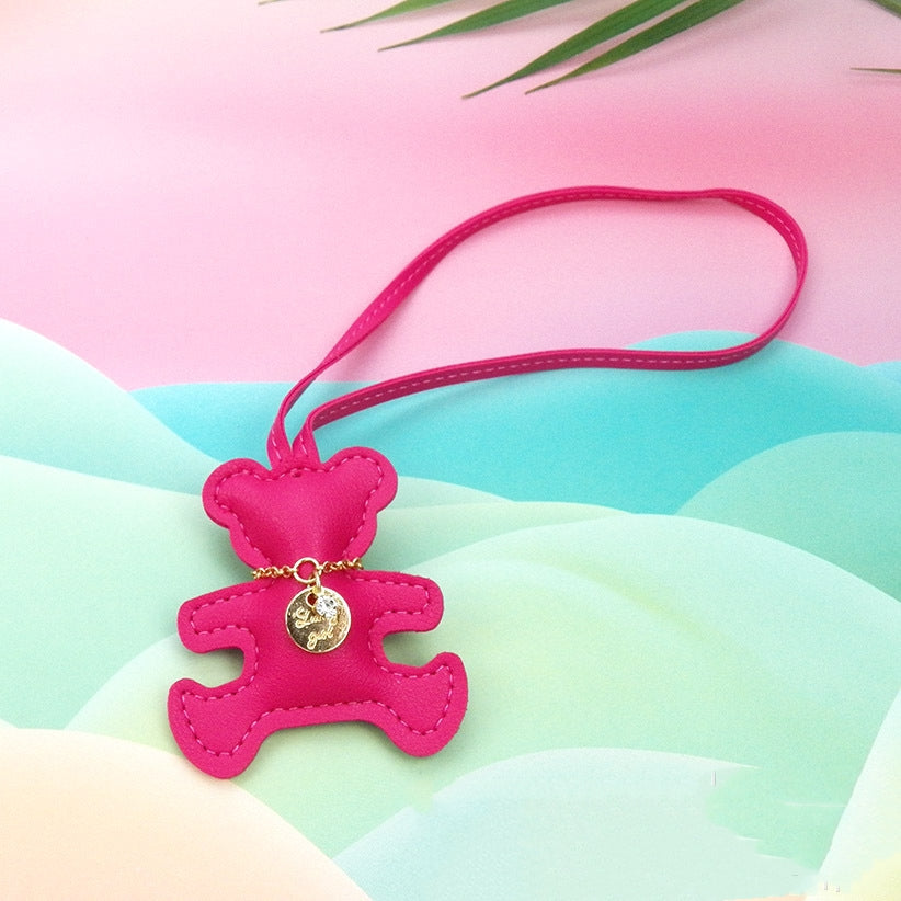 Leather Bear Pendant Business Gift Keychain