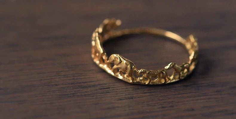 14k Gold Ring Female Creative Animal Circus