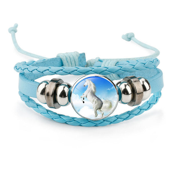 New Style Multi-Color Leather Cartoon Horse Pattern Handmade