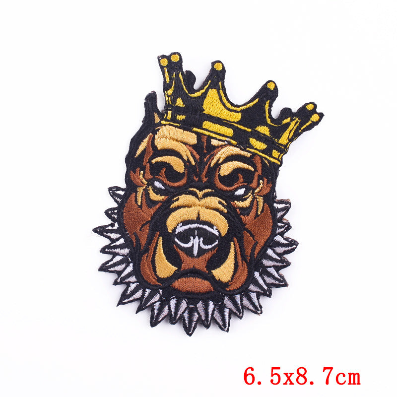 Fierce Animal Cloth Sticker Punk Muscle Animal Embroidery