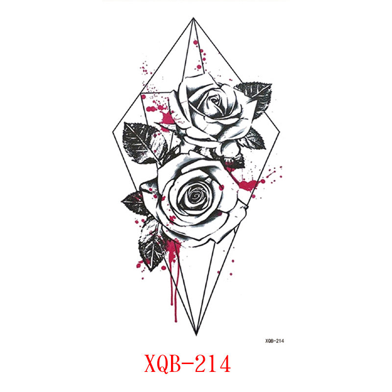 Paper Small Full Arm Flower Letter Animal Tattoo Sticker