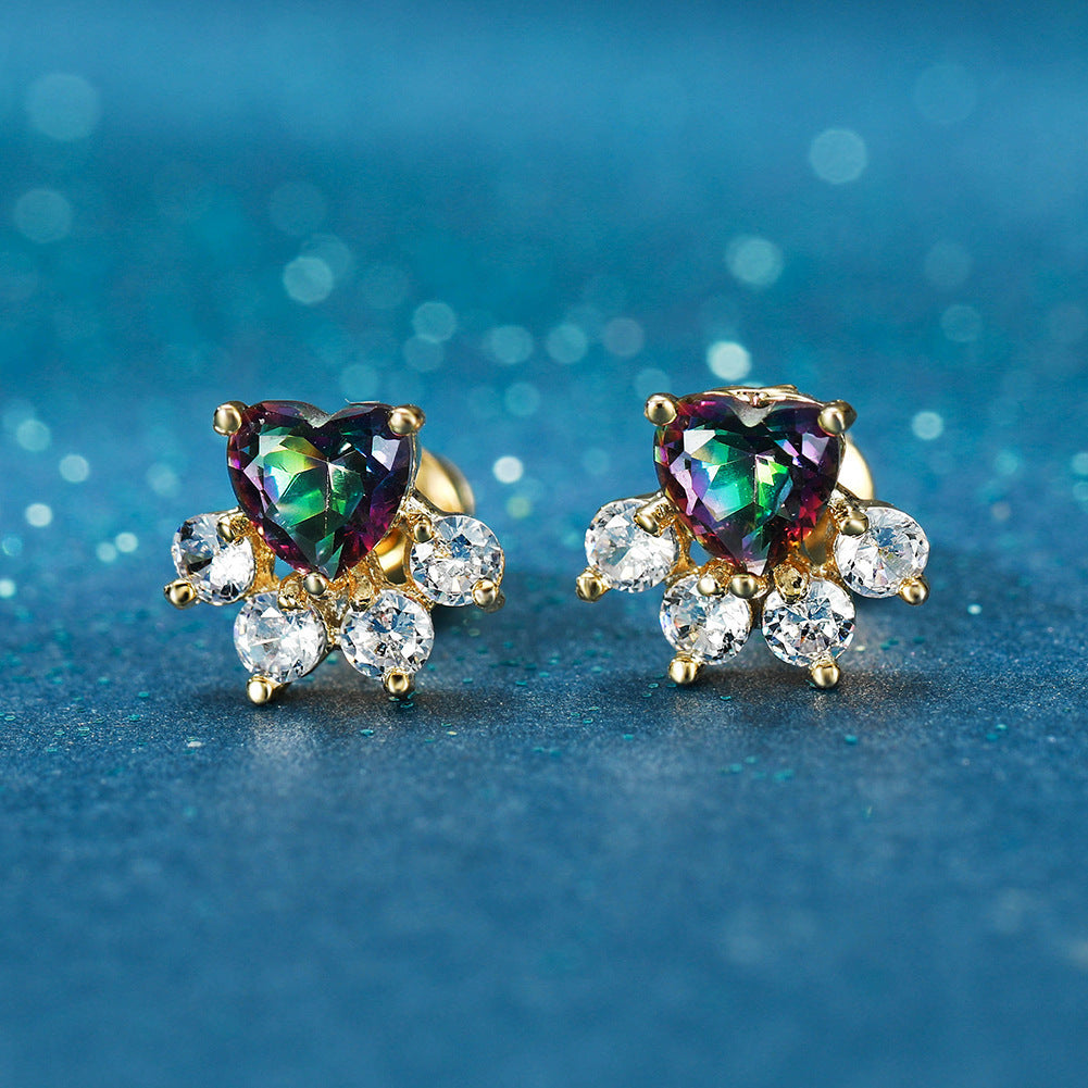 Fashion Cat Footprints  Crystal Earrings For Women