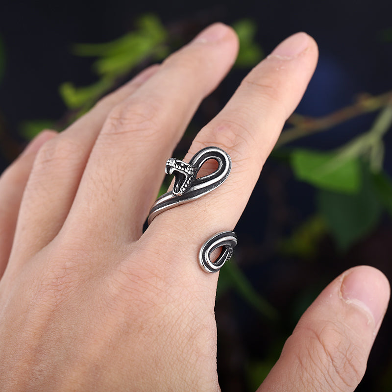 Vintage Stainless Steel Animal Snake Ring