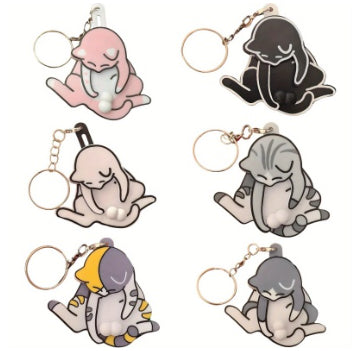 Creative Kitten Acrylic Pendant Keychain Student Cartoon Schoolbag Pendant