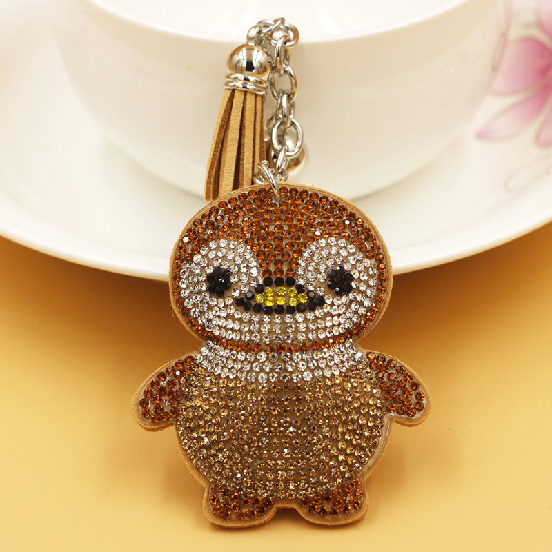 Ornament Penguin Keychain Creative Hot Diamond