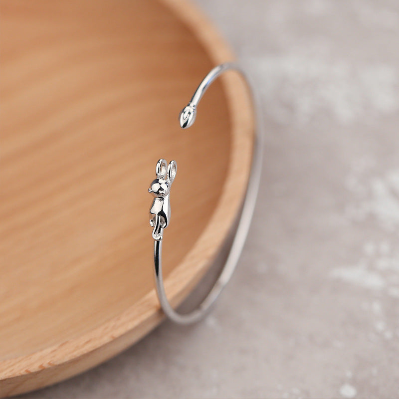 Fashionable Cute S925 Silver Cat Bracelet